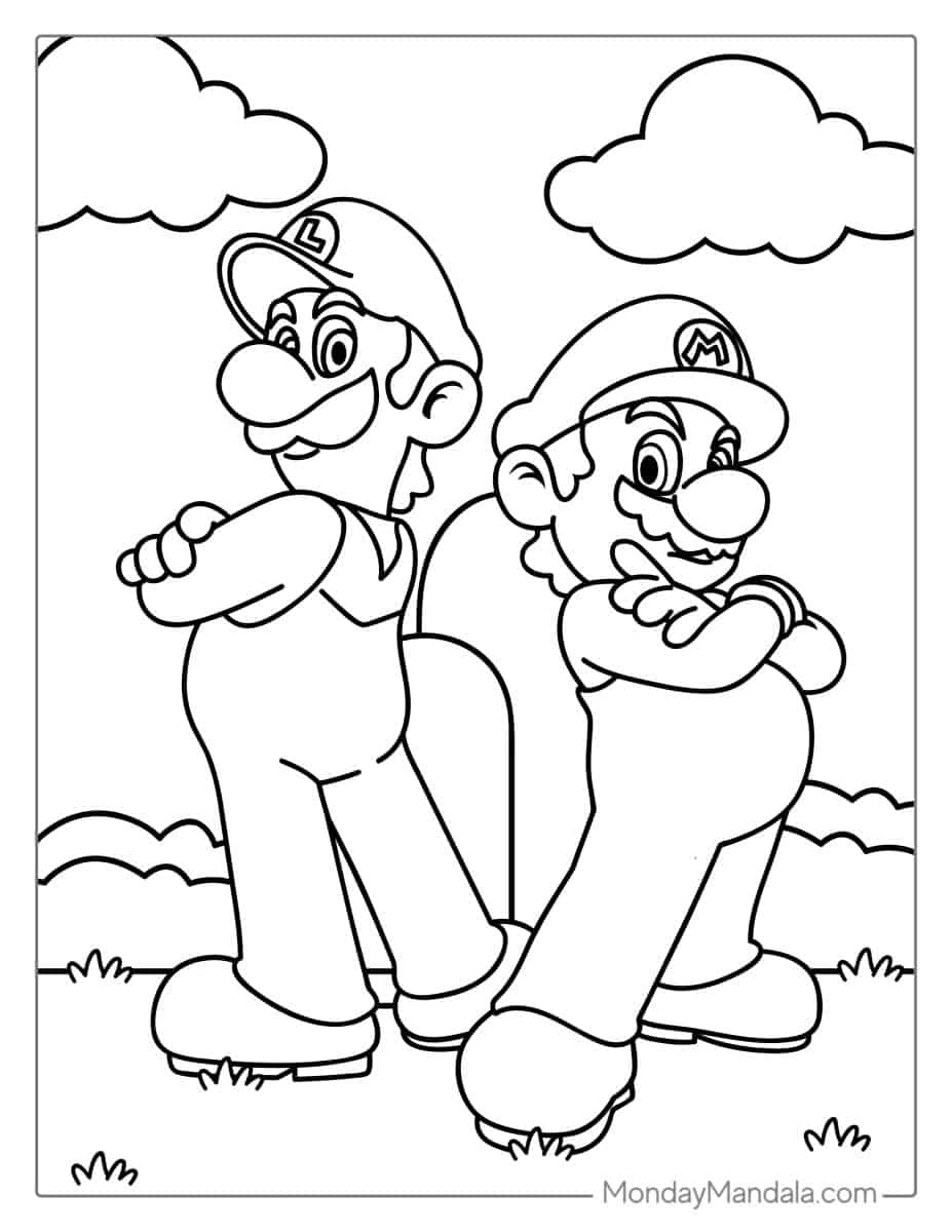Mario Colouring Pages Printable Printable Free Templates