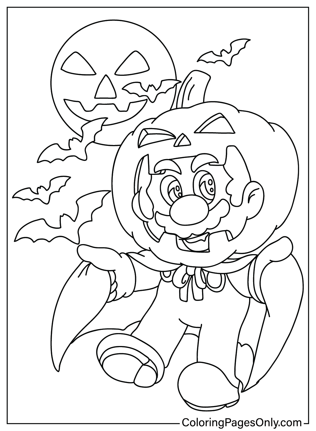 Mario Halloween Coloring Sheet Free Printable Coloring Pages