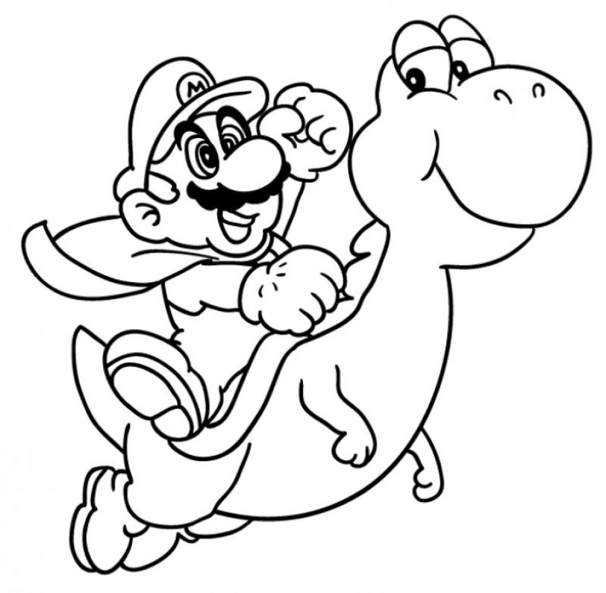 coloring page mario