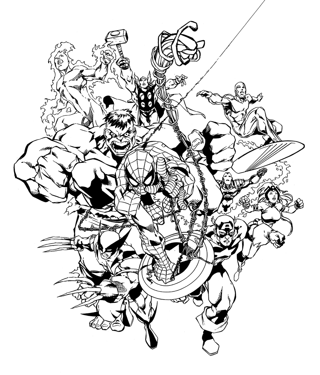 dc and marvel coloring pages