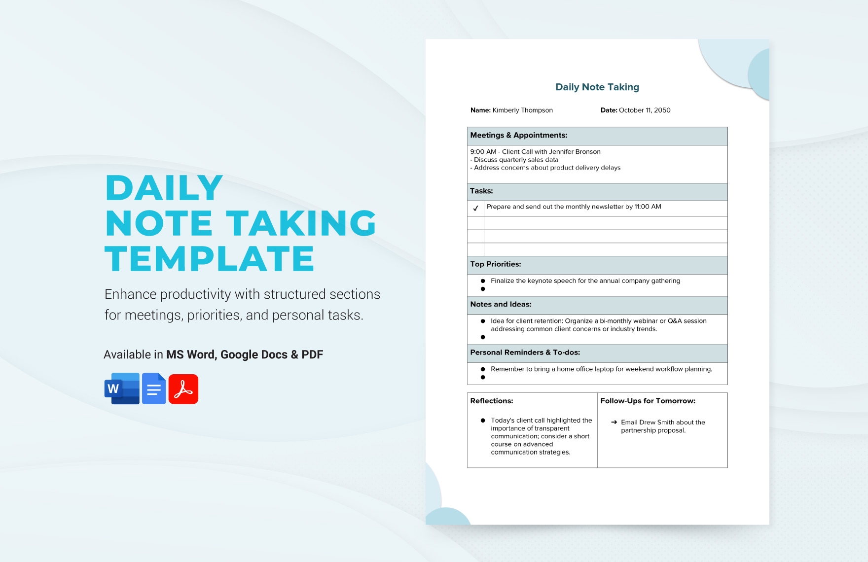 Math Note Taking Template In Word PDF Google Docs Download 