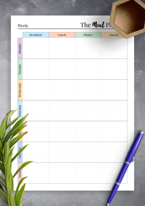 Meal Planner Printable Pdf