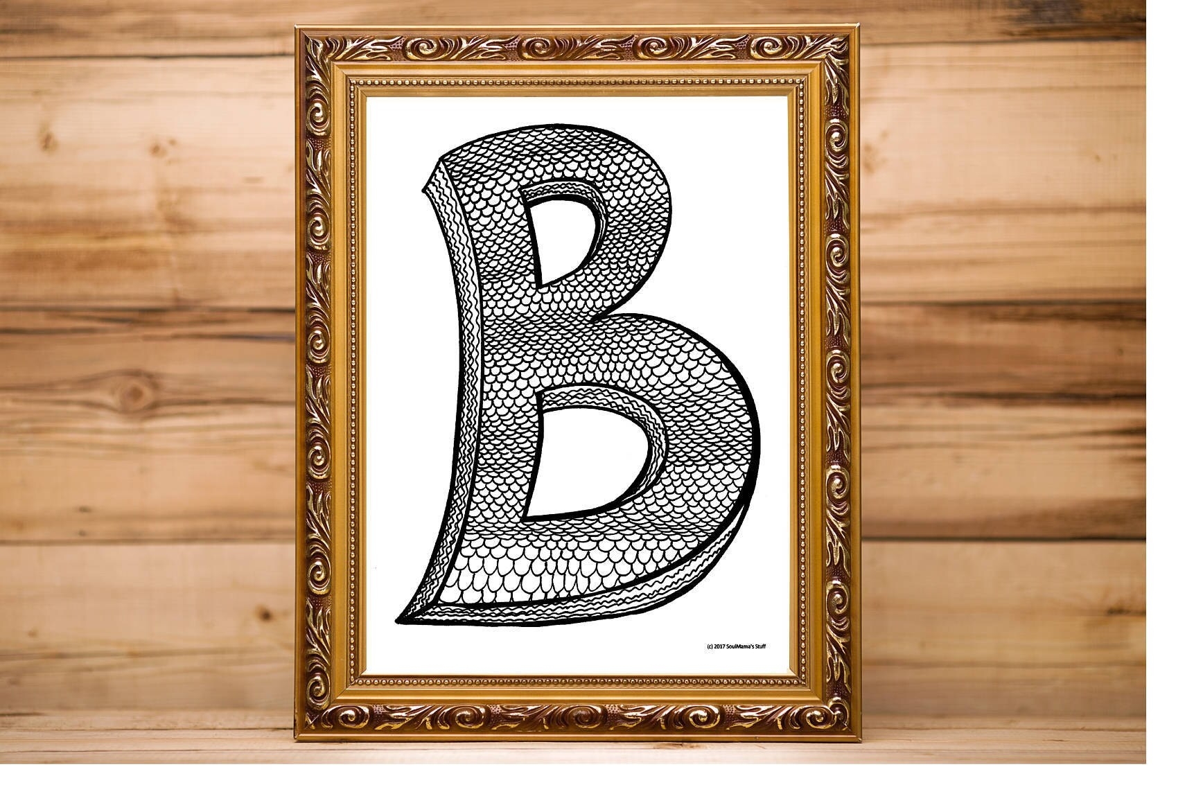 Mermaid Capital Letter B Coloring Page Digital Download Etsy