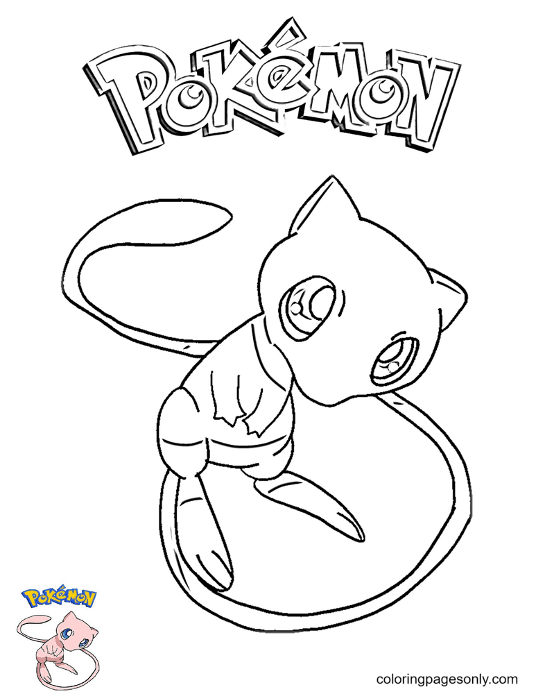 Mew From Pokemon Printable Coloring Pages Mew Coloring Pages 