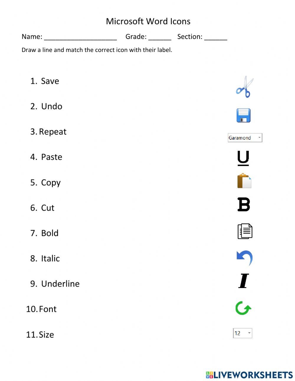 Microsoft Word Icons Worksheet Microsoft Word Lessons Teaching