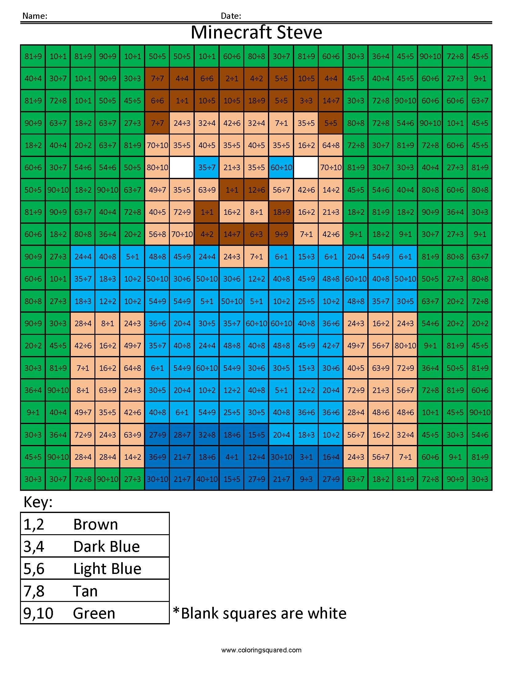 free Minecraft pictures to color