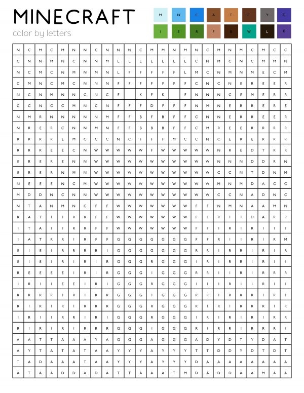 Minecraft Color By Number Free Printable