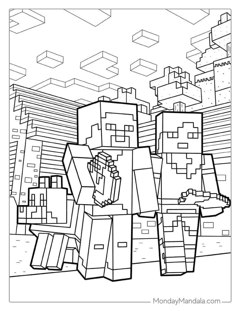 Minecraft coloring pages free printables