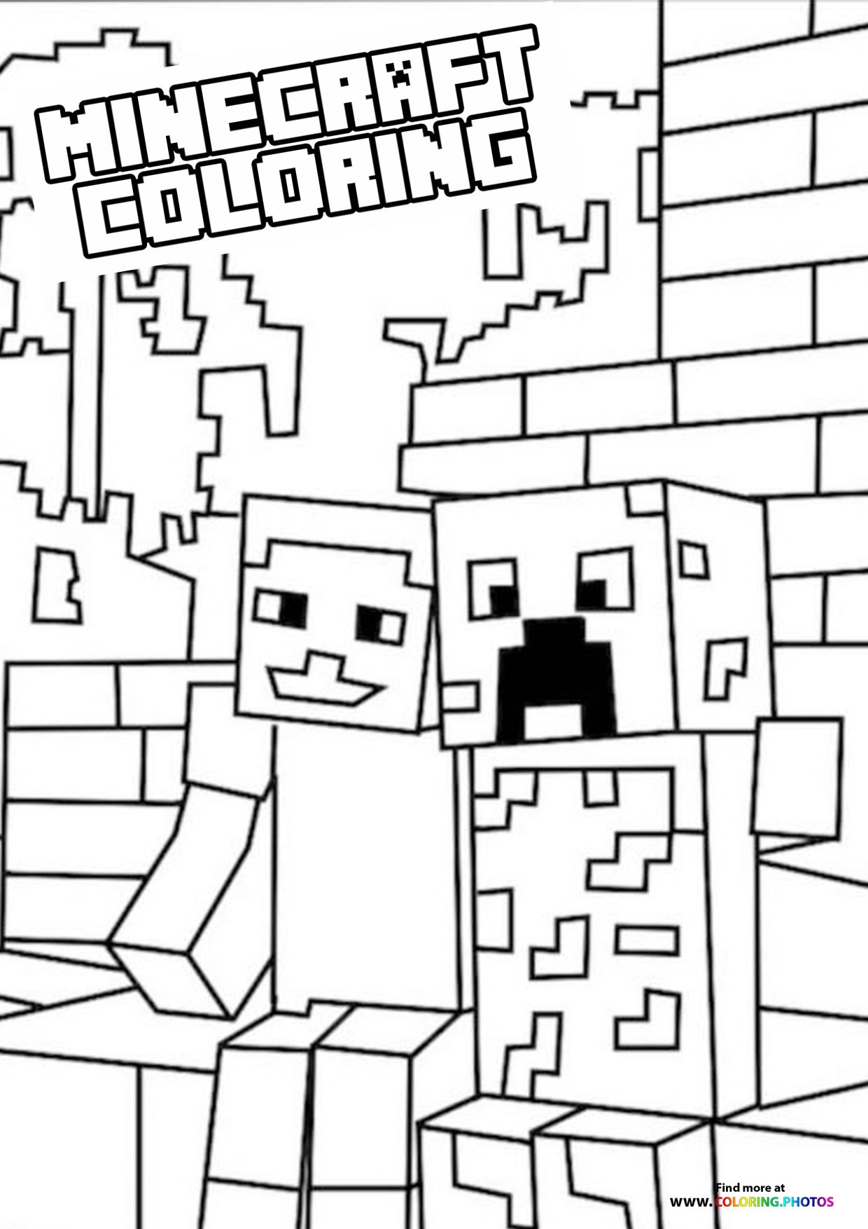 crafty Minecraft coloring pages