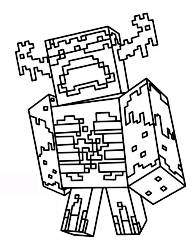 a coloring page of minecraft