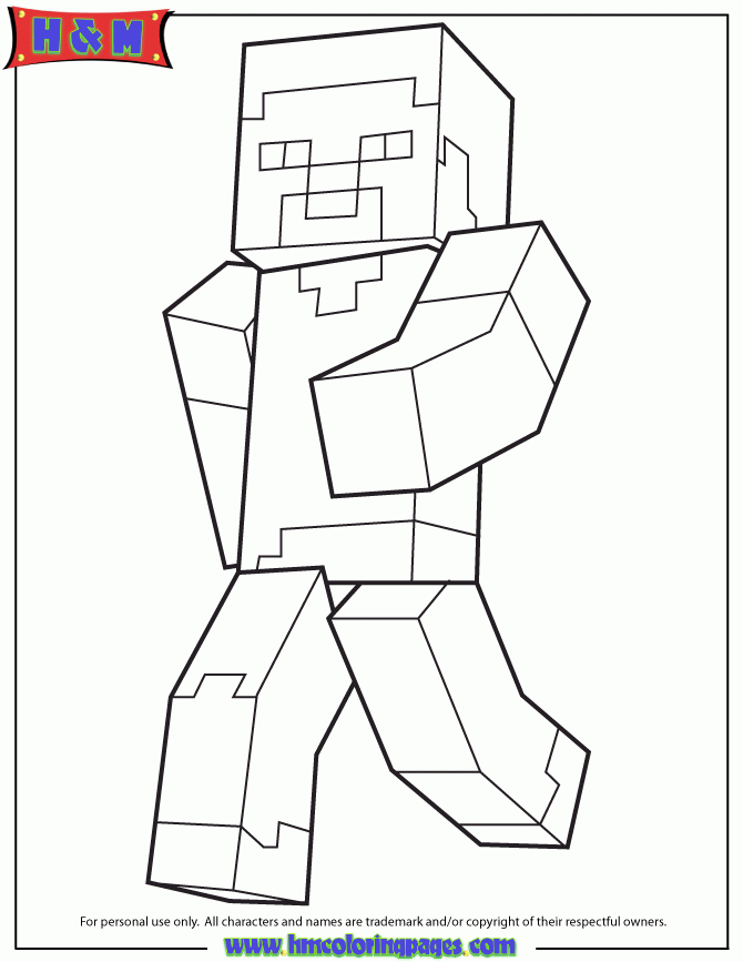 Minecraft Coloring Pages Steve Coloring Home