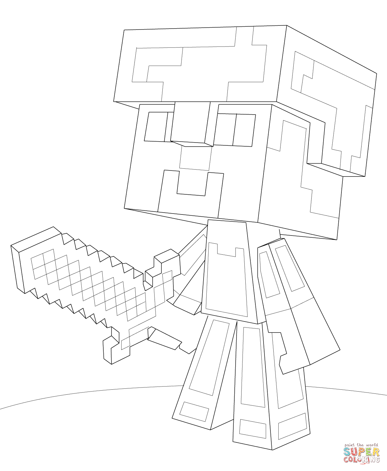 Minecraft Coloring Pages Steve Coloring Home