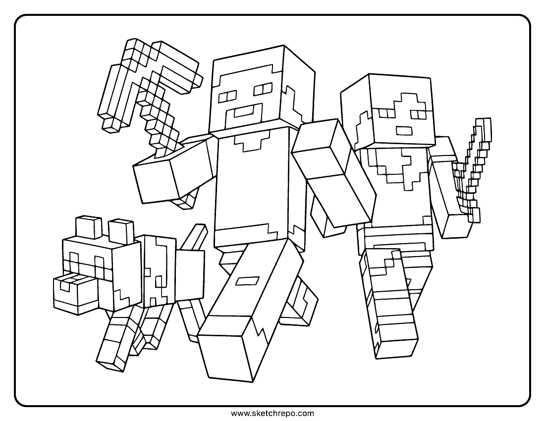free printable Minecraft color sheets