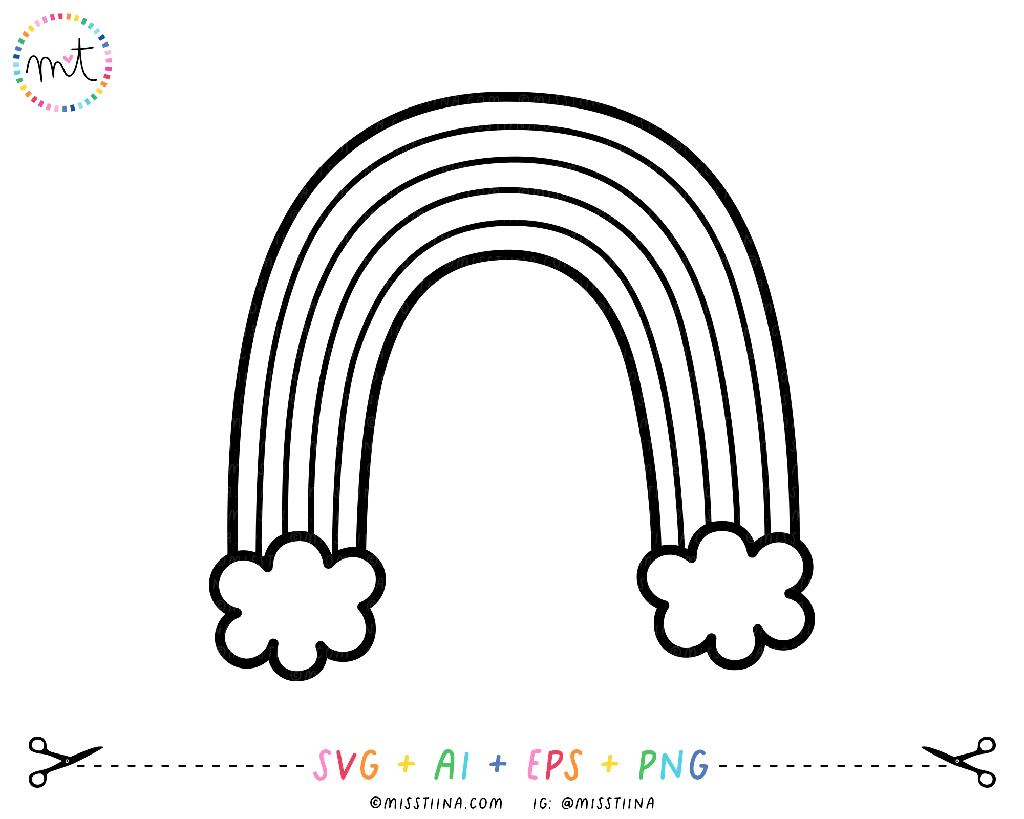 free rainbow outline