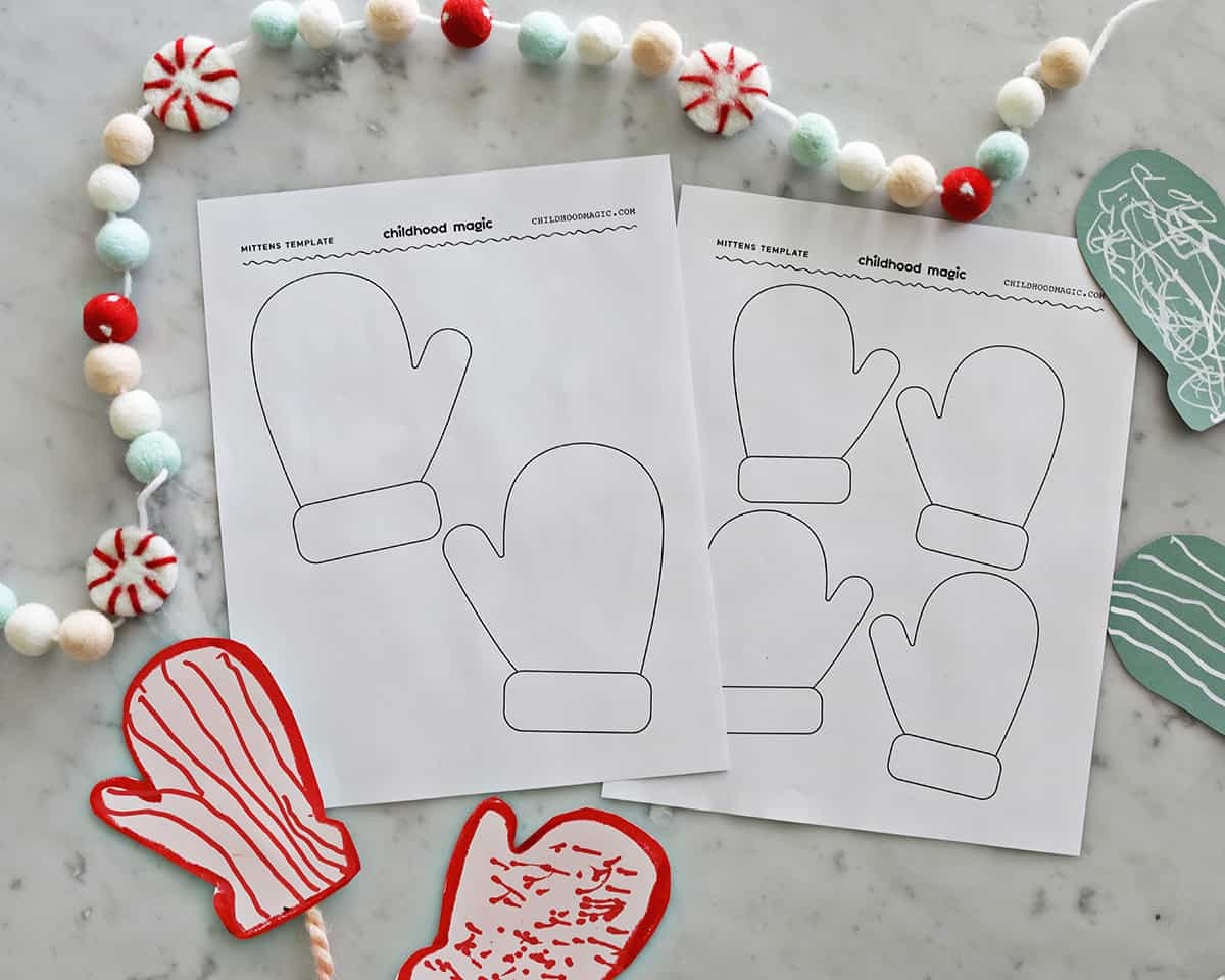 Mittens Template Childhood Magic