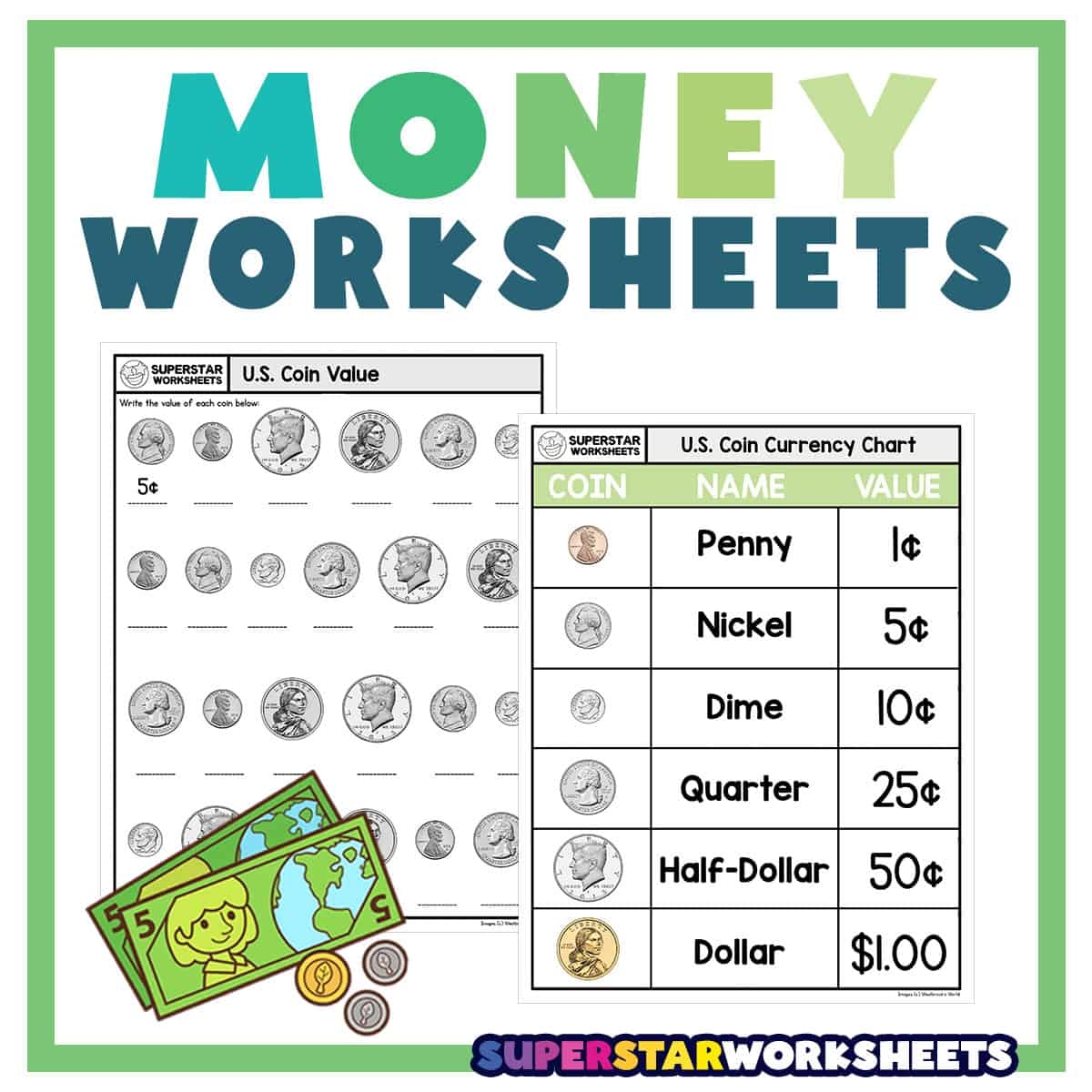 worksheets for kids money