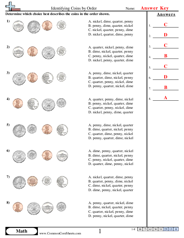 identifying money worksheets printable
