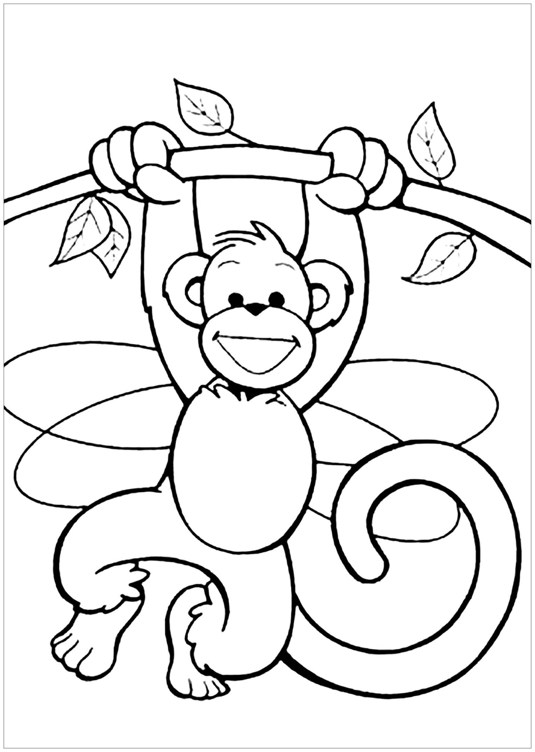 Monkey Coloring Page To Print Monkey Coloring Pages