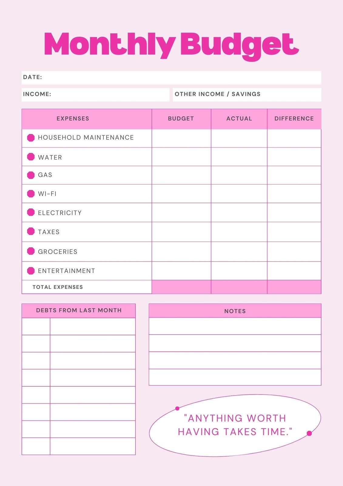 Monthly Budget Worksheet Free Printable Viva Veltoro Worksheets