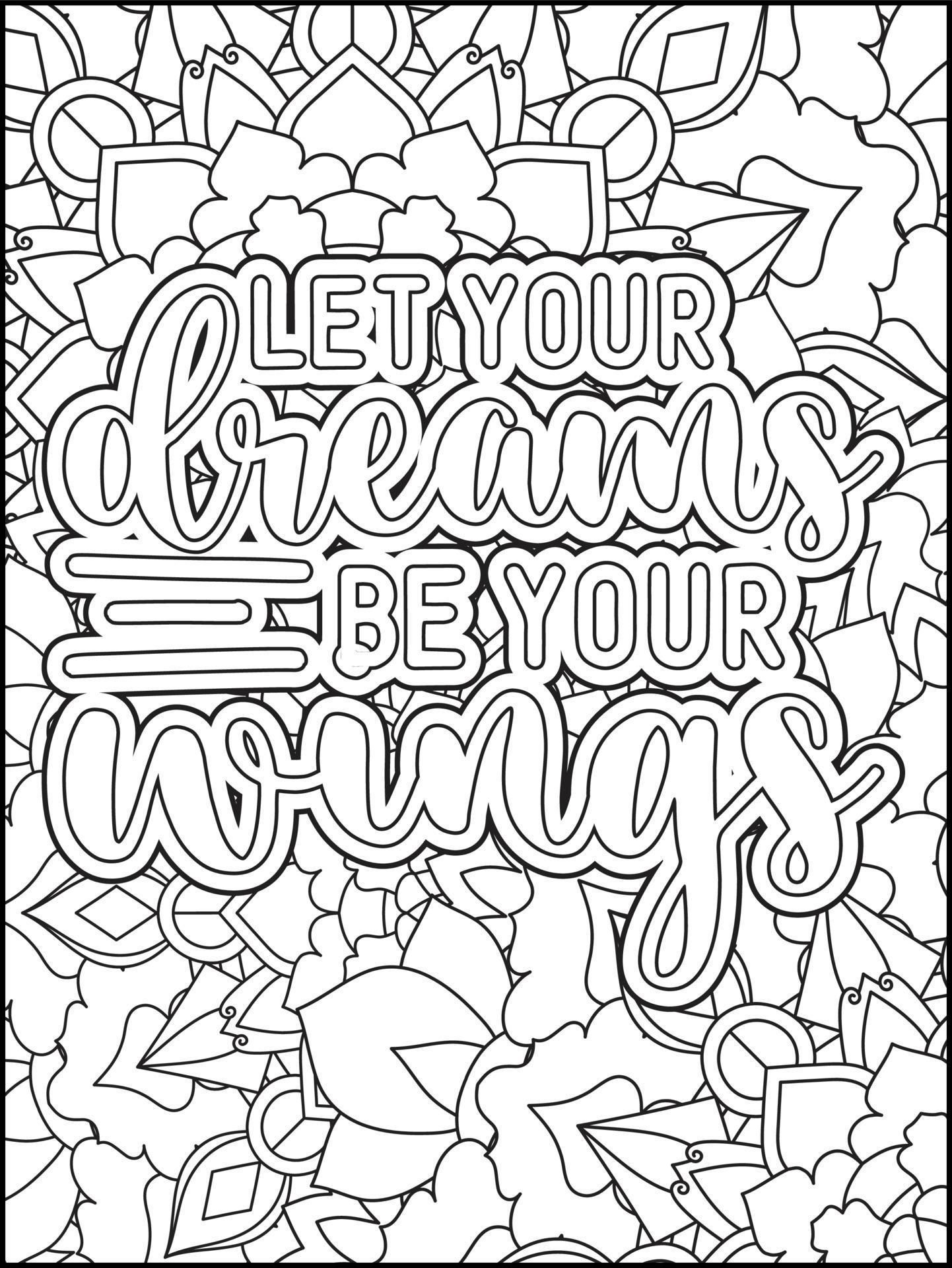 inspirational quotes coloring page
