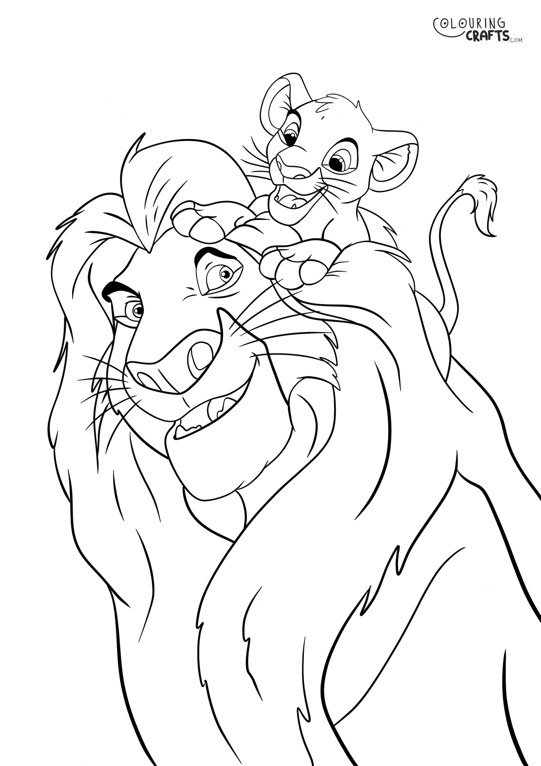 Mufasa Simba Lion King Colouring Page Colouring Crafts
