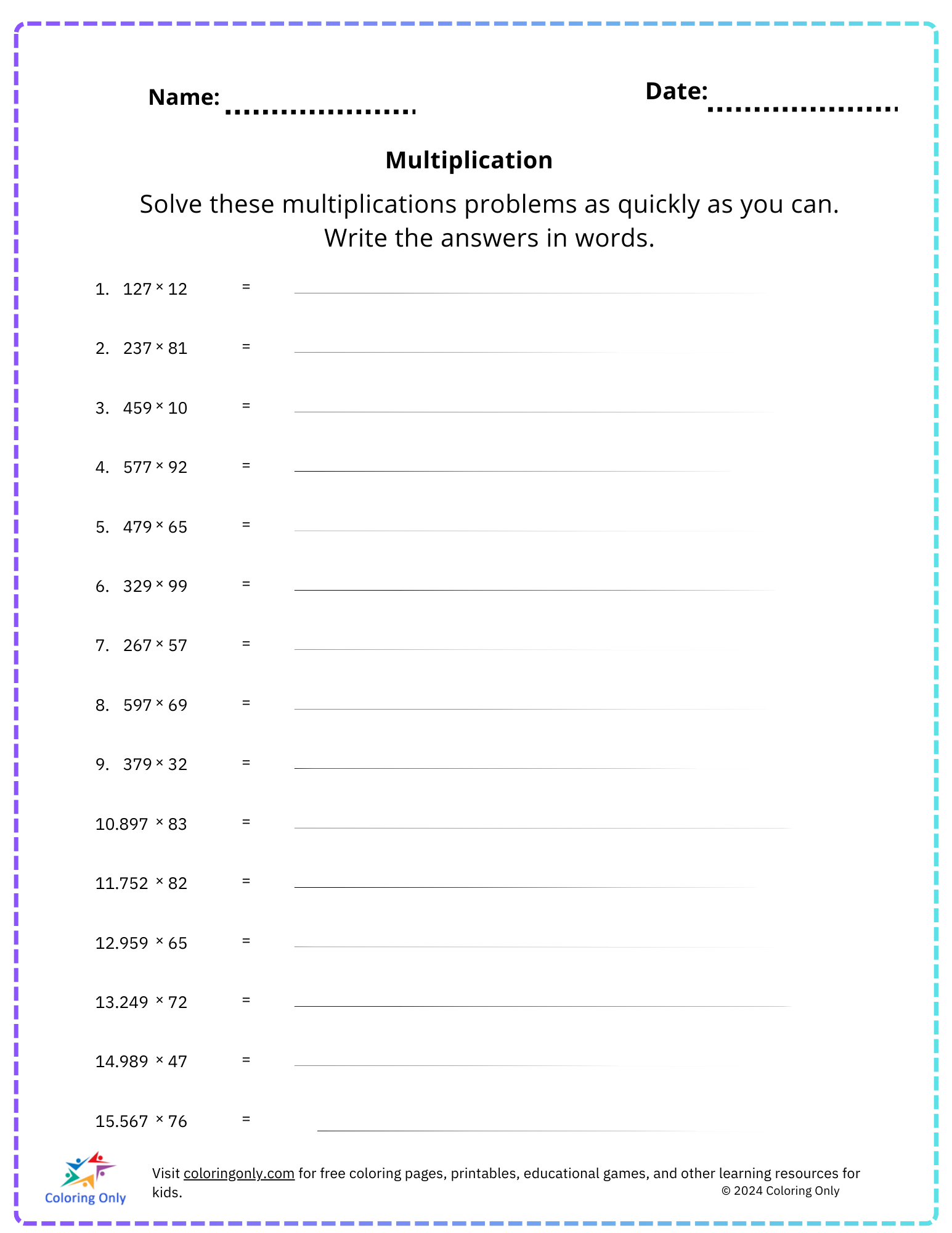 printable worksheet coloring
