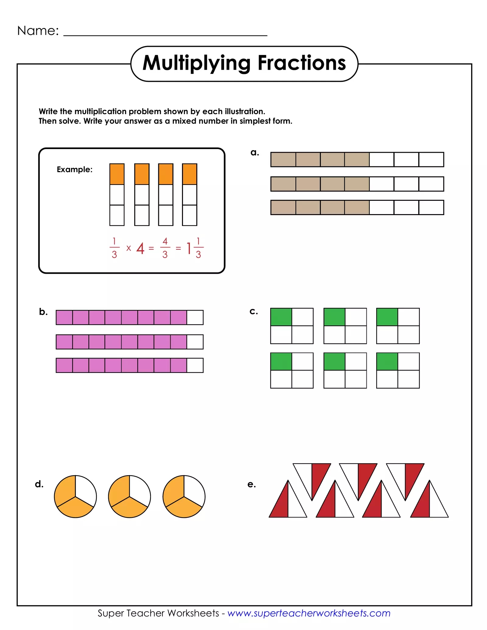 multiplying fractions worksheet answer key