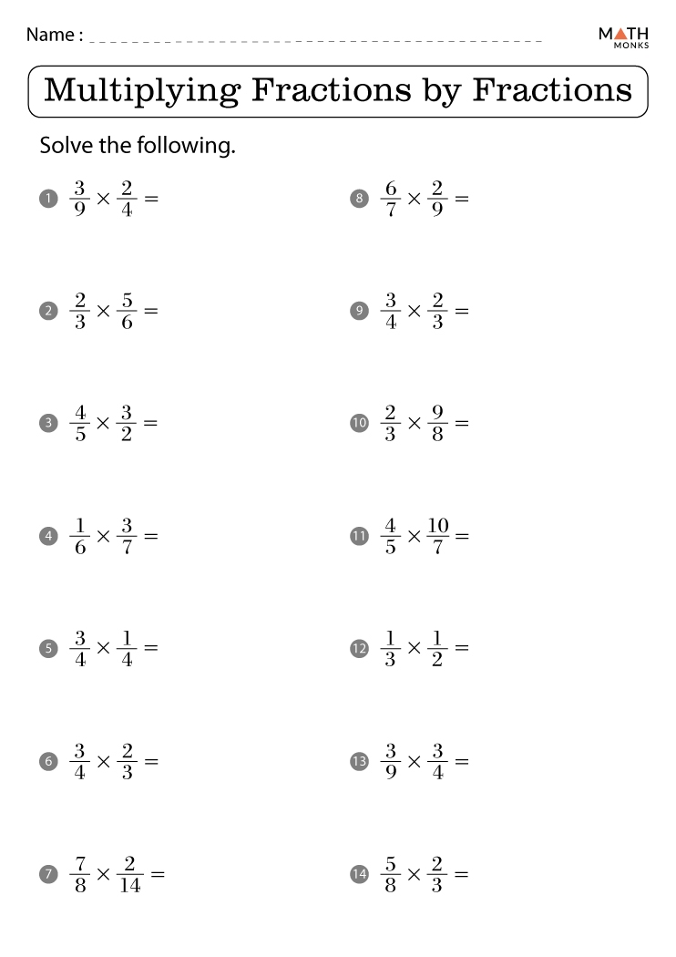 Multiplying Fractions Worksheets With Answer Key Worksheets Library
