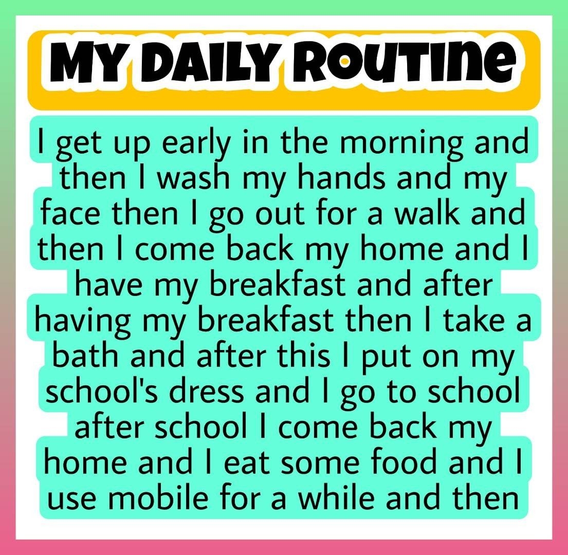 my daily routine text pdf