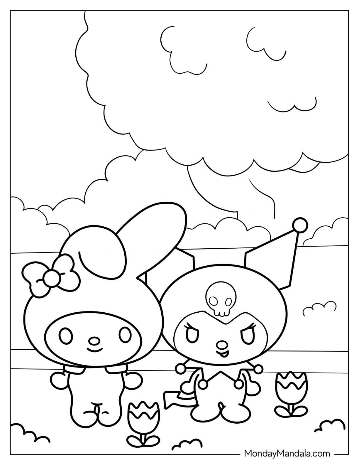 my melody Kuromi coloring pages