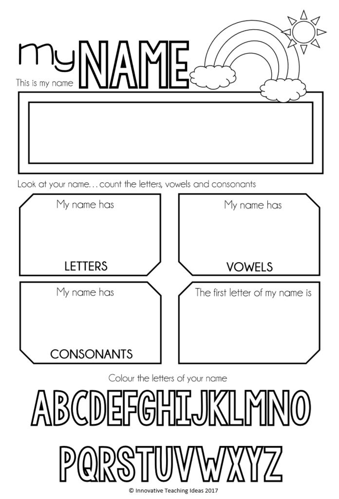 free printable name recognition worksheets