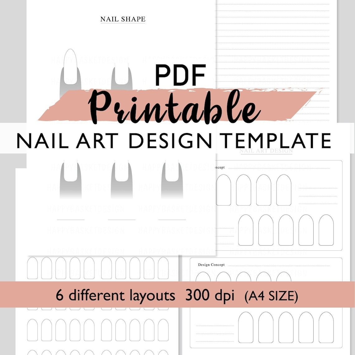 Nail Art Design Planning Template PDF DOWNLOAD A4 Size Nail Art 