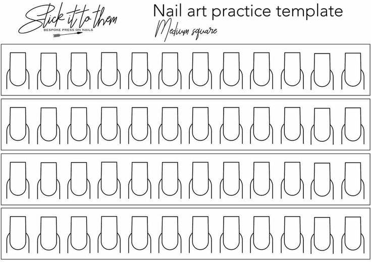 Nail Art Practice Sheet With Letters And Numbers
