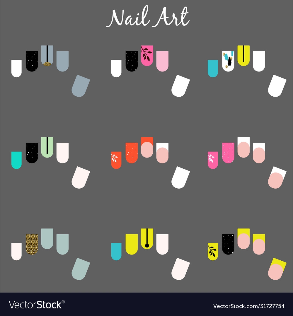 Nail Designs Templates Royalty Free Vector Image