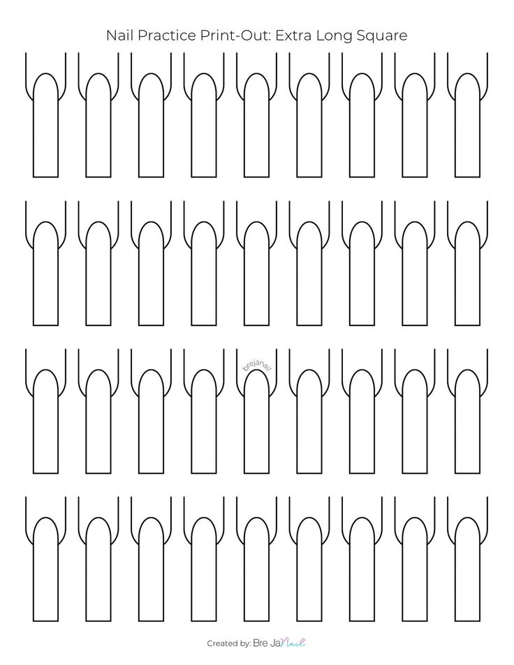 Nail Practice Print outs Over 10 Lengths And Shapes Etsy Practice