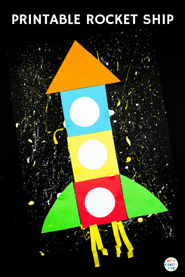 preschool rocket shape cutting template