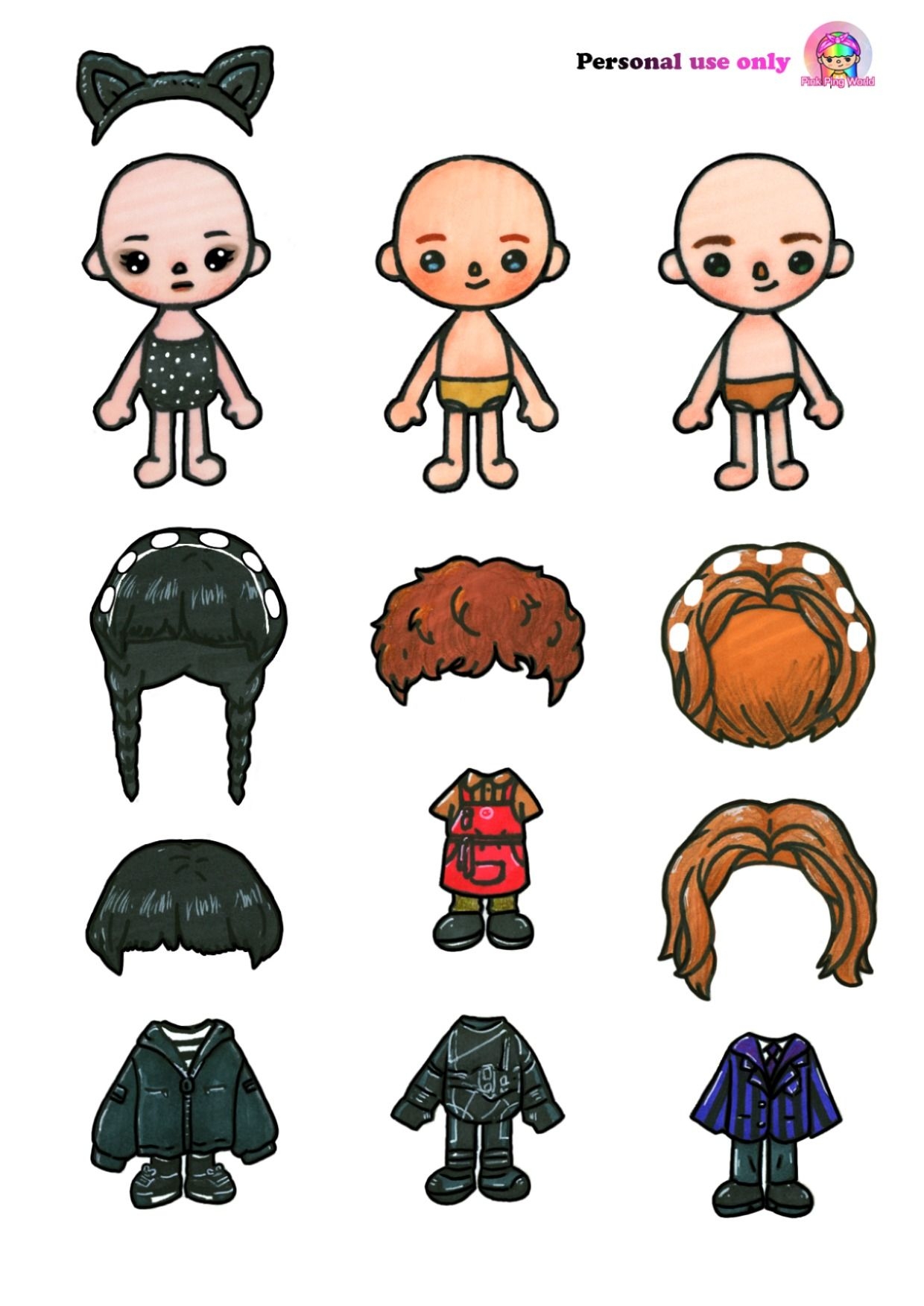 Netflix Wednesday Addams Tyler Galpin Xaver Toca Boca Paper Crafts 