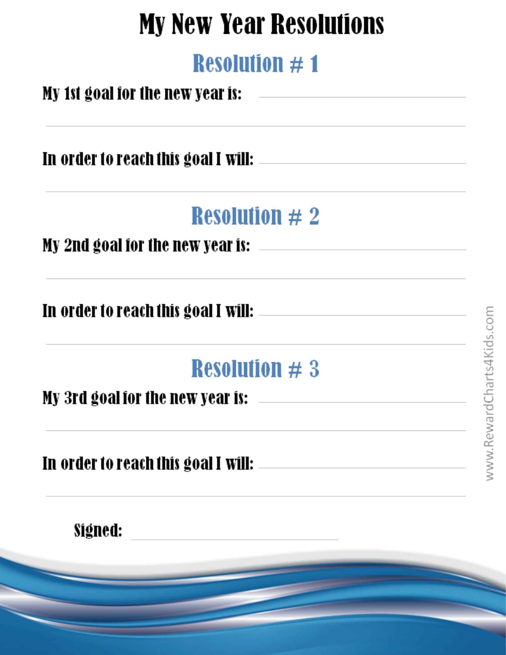 New Year 39 s Resolutions For Kids