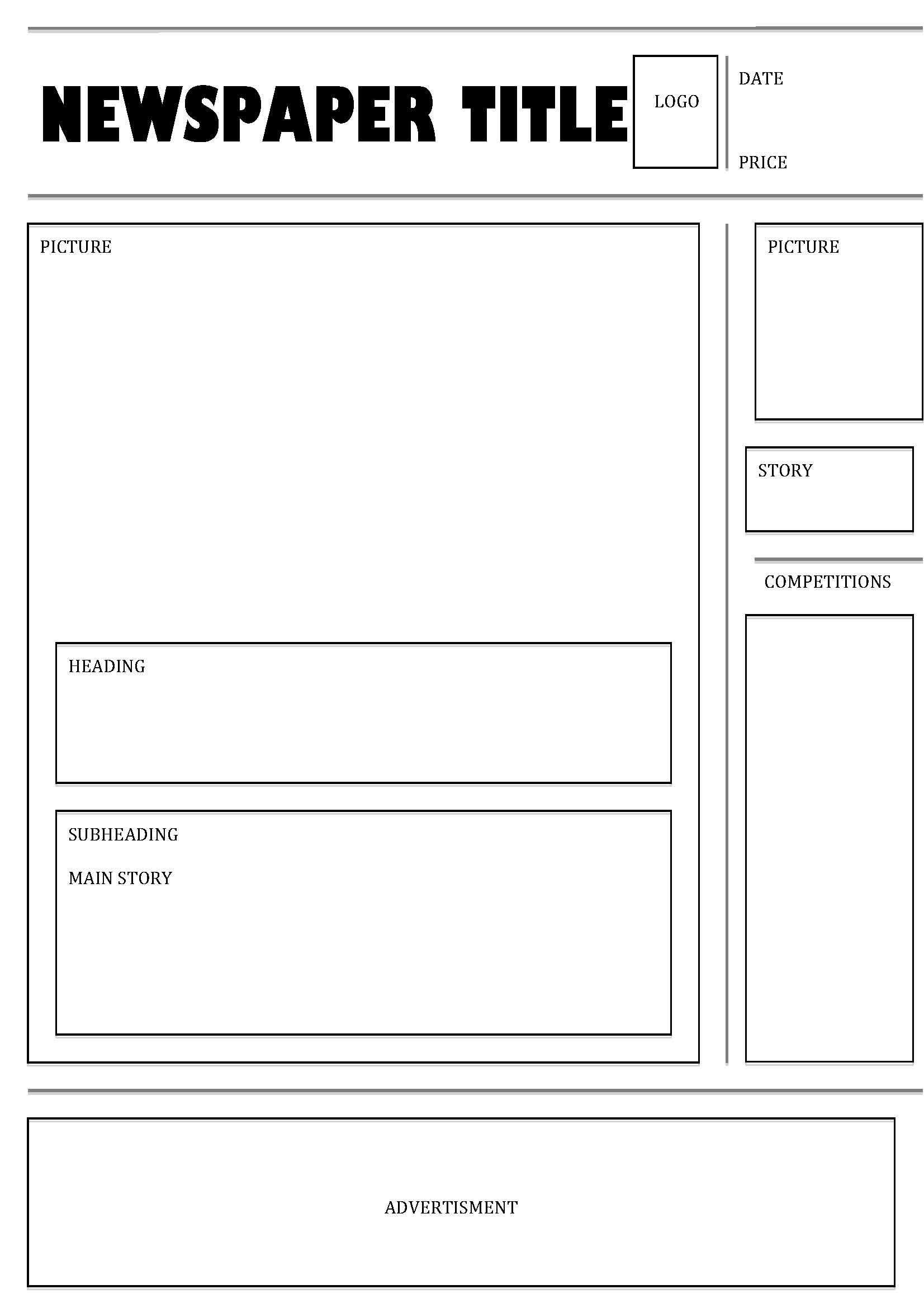 Newspaper Template Psd Format Printable Templates Pertaining To Blank 