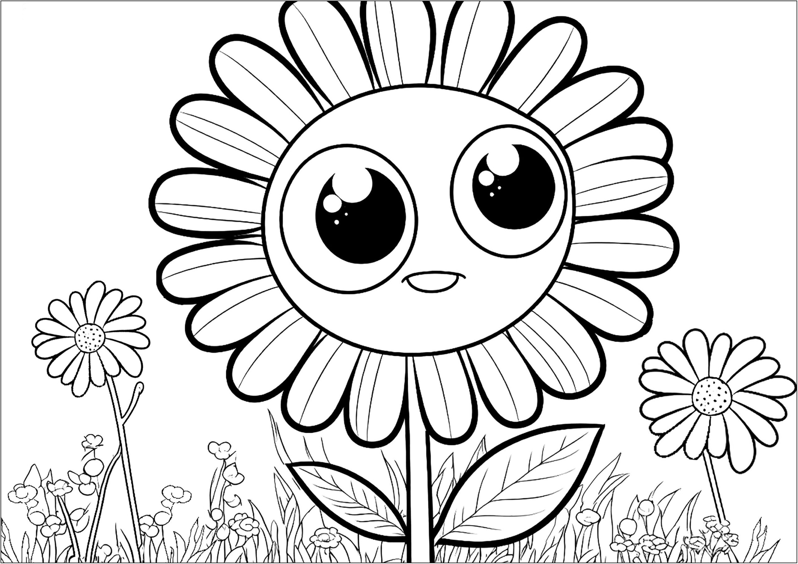 coloring page of flowers