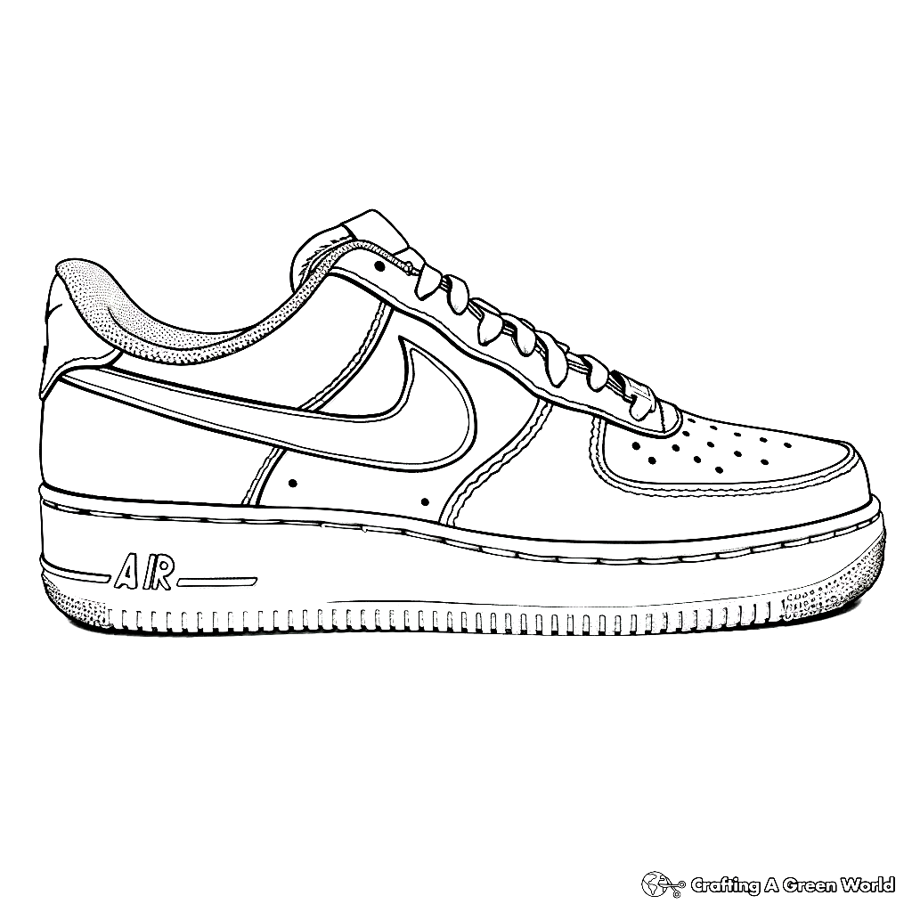 Nike Air Force 1 Coloring Pages Free Printable En 2024