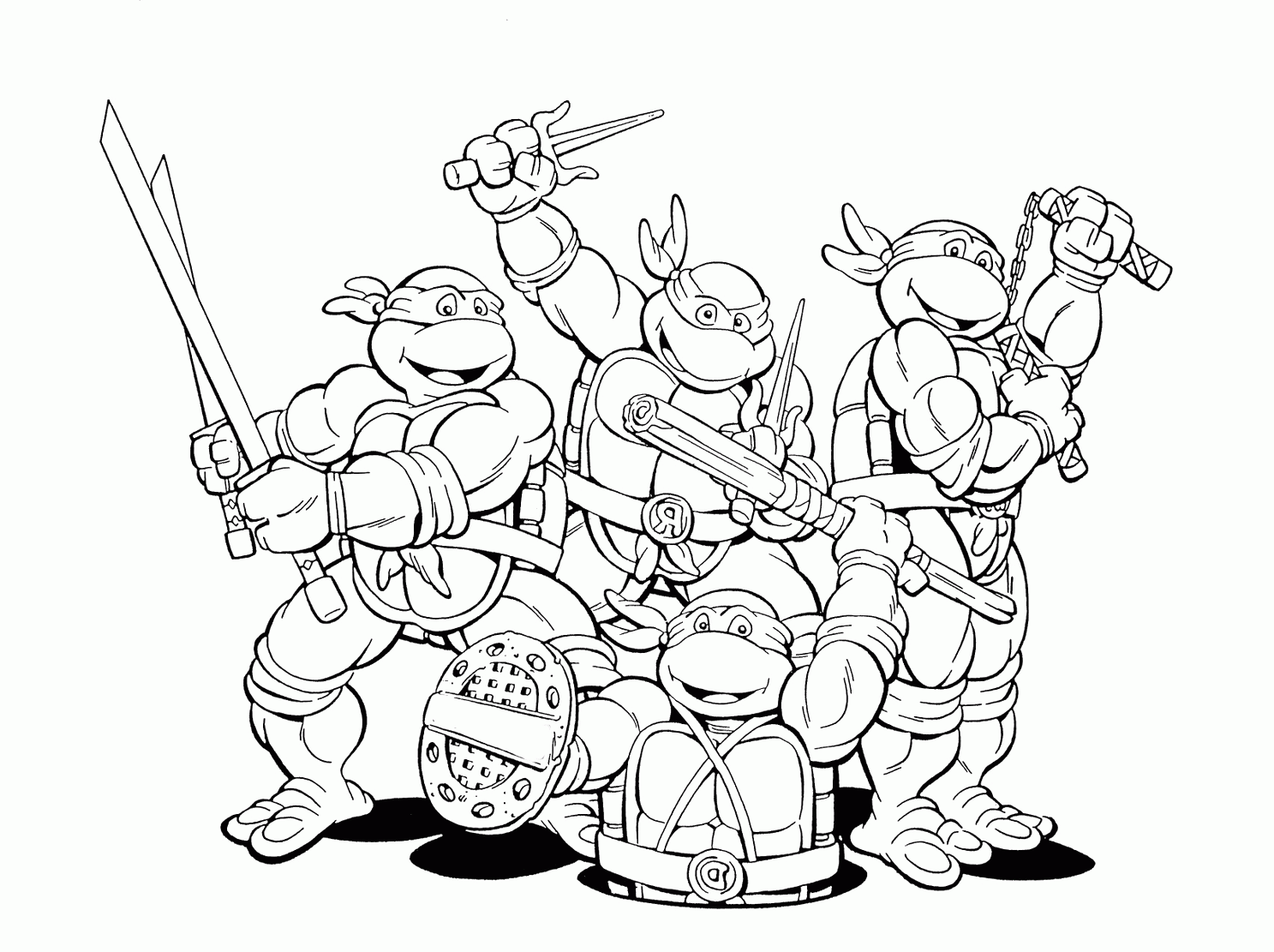 color sheets ninja turtles
