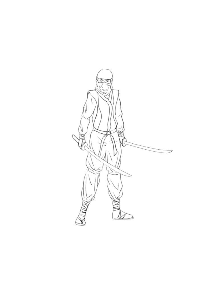 ninja warrior coloring pages printable