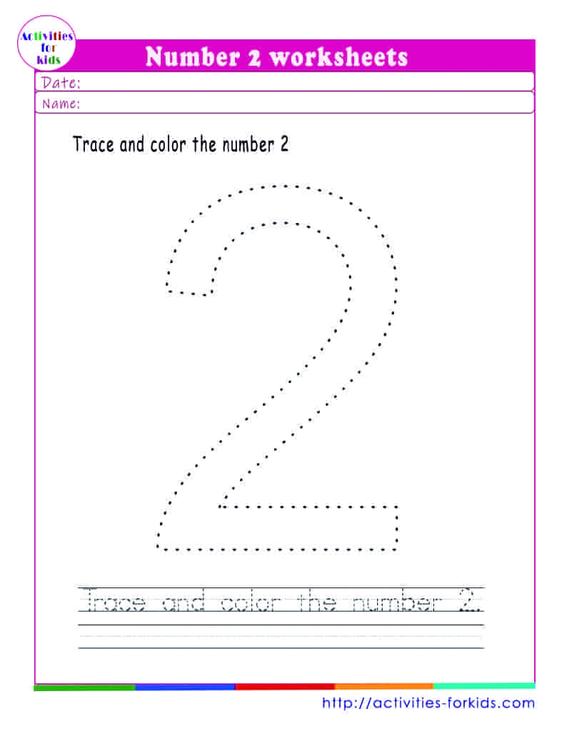 Number 2 Worksheets Free Printable