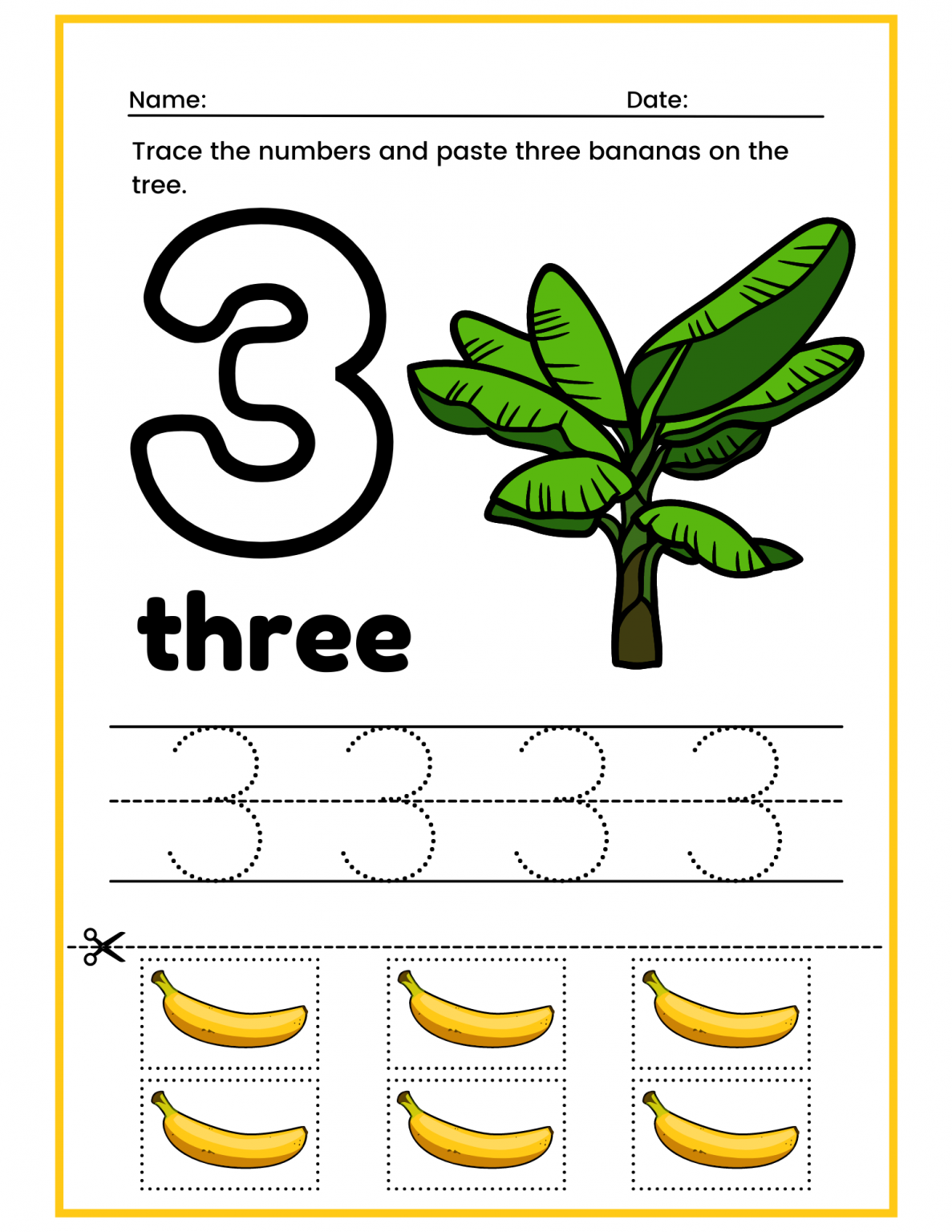 number 3 printable template
