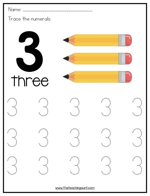 Number 3 Worksheet For Preschoolers