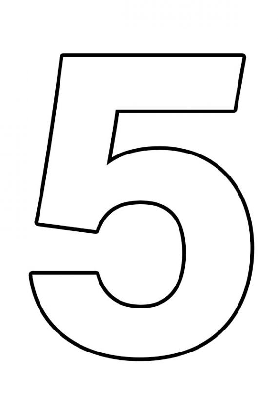 big number 5 template