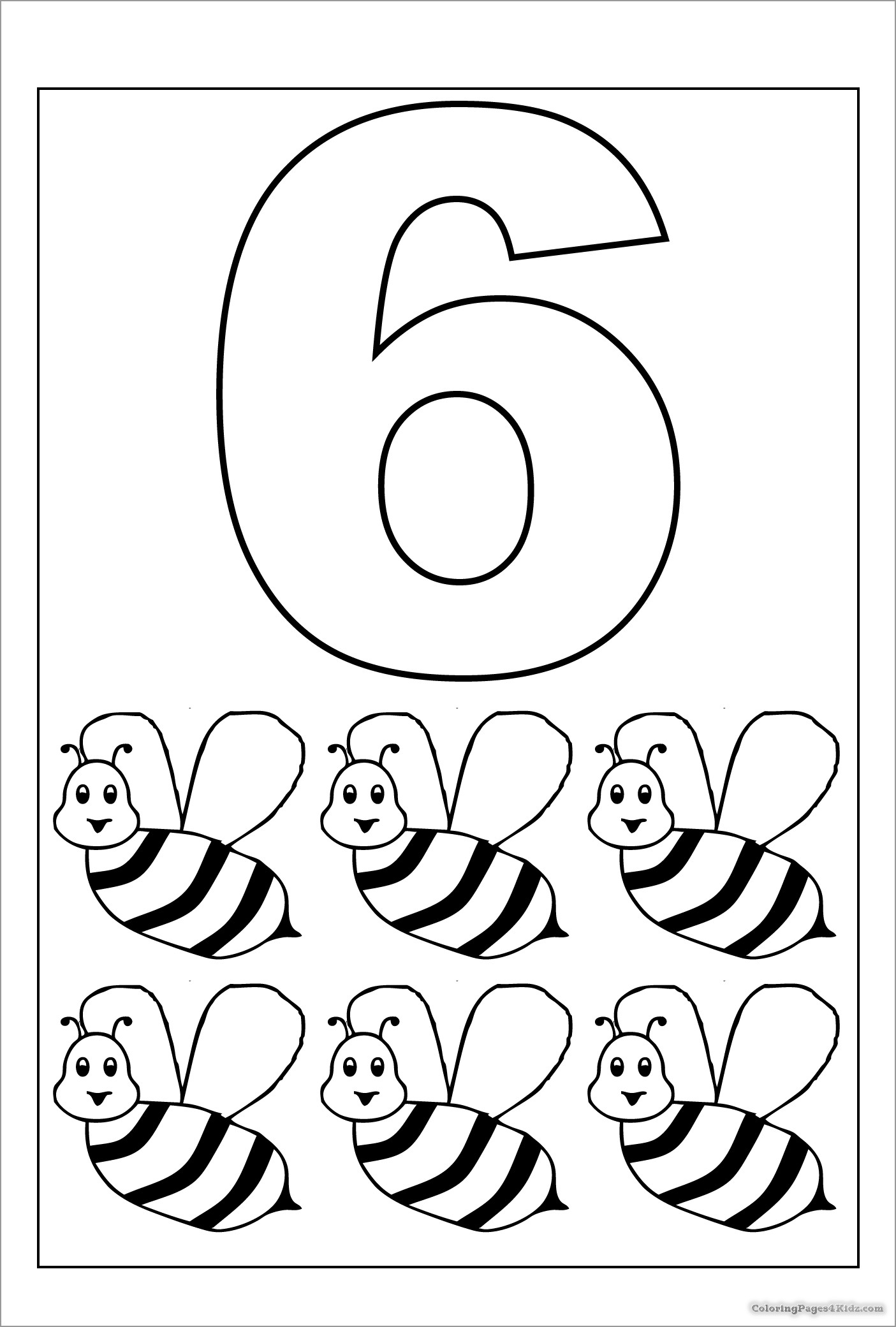 Number 6 Coloring Pages ColoringBay