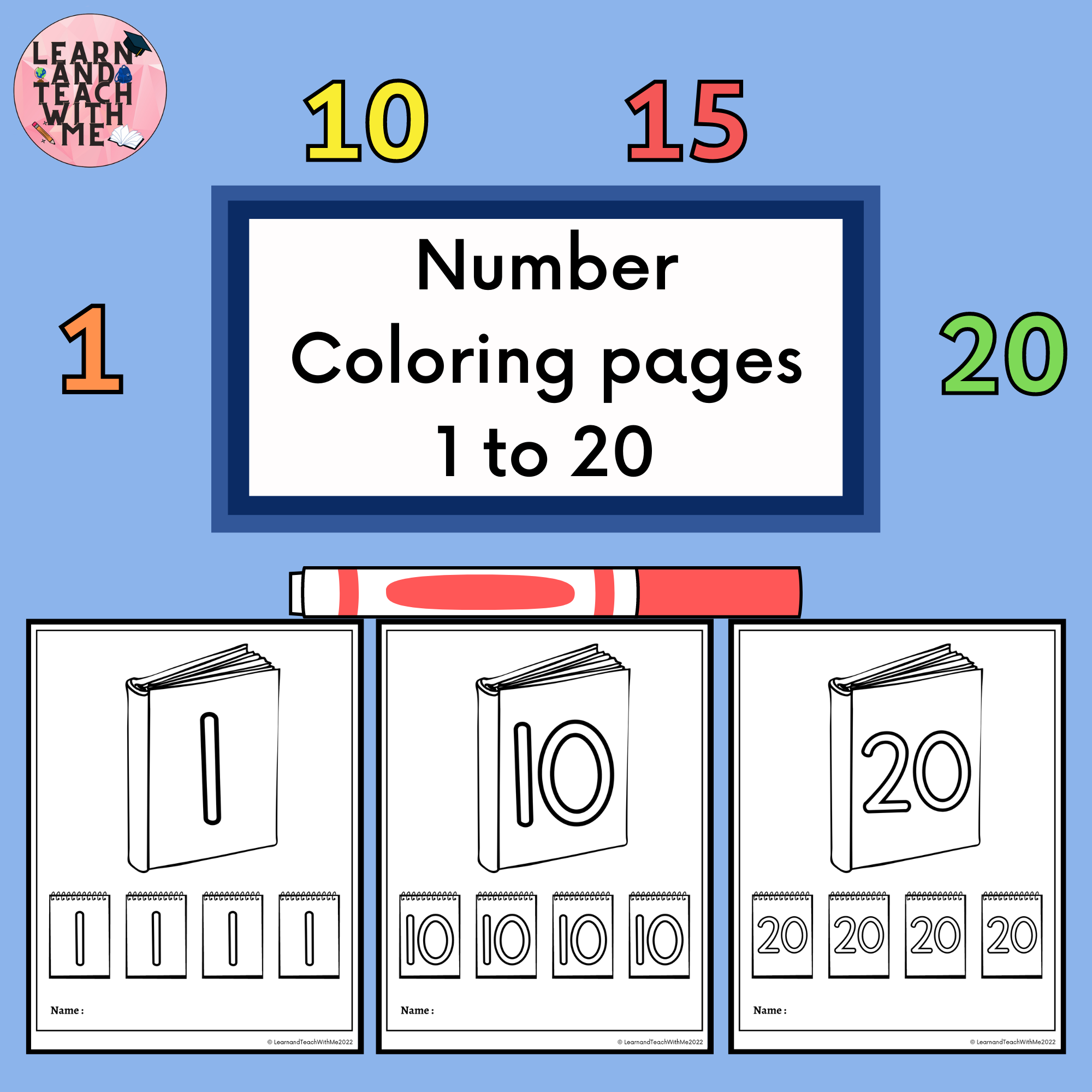 Number Coloring Pages 1 To 20 Made By Teachers