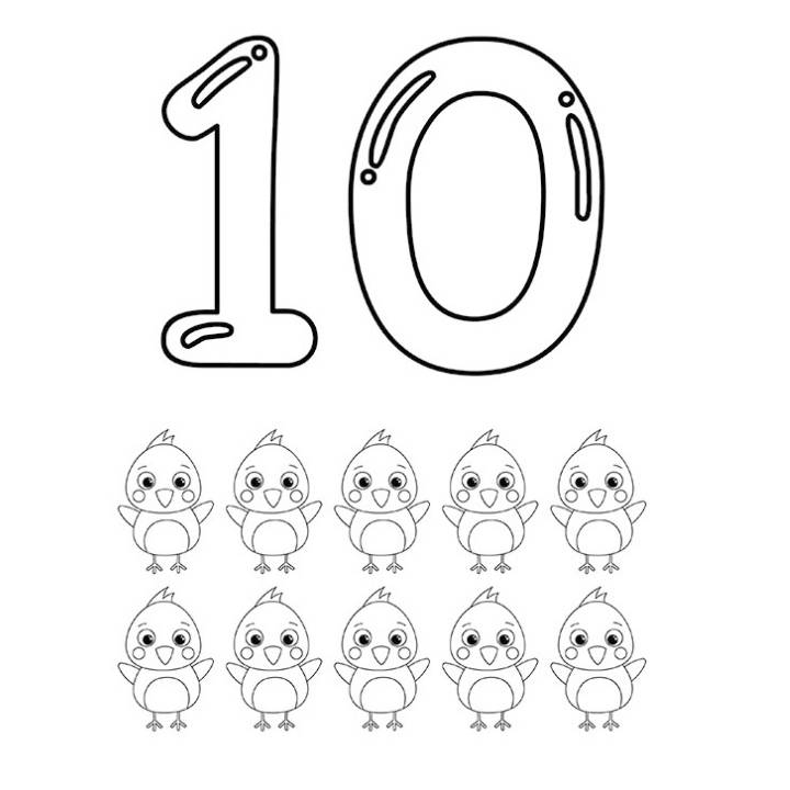 free number coloring pages printable